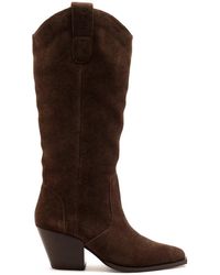 OFF THE HOOK - Austin Suede Pointed-Toe Knee-High Western Boots - Lyst