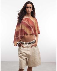 Reclaimed Vintage - Striped Sheer Cape Top - Lyst