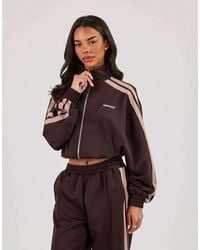 CERNUCCI - Mocha Taping Cropped Funnel Neck Jacket - Lyst