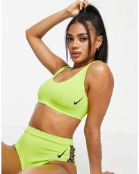 Nike - Bikinitopje Met Lage Ronde Hals - Lyst