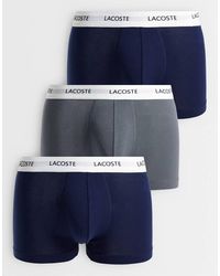 Lacoste - 3 Pack Waistband Stretch Cotton Trunks - Lyst