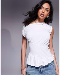 ASOS - Asymmetric Draped Slouchy Top With Cinched And Drape Detail - Lyst