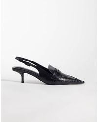 ASOS - Sundae Slingback Kitten Heeled Loafers - Lyst