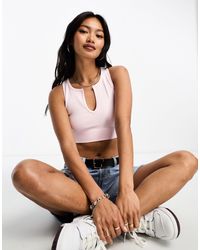 PacSun - Seamless Marigold Notch Neck Cropped Tank Top - Lyst