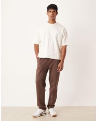 ASOS - Joggers Marrones Básicos De Pernera Recta De - Lyst
