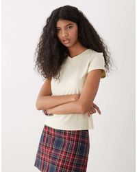 Weekday - Fleur V-neck Slim T-shirt - Lyst