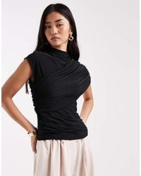 ASOS - Slinky Ruched Drape Detail Top - Lyst