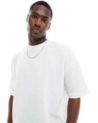 ASOS - Oversized Boxy Fit Textured T-shirt With Roll Sleeve - Lyst