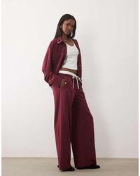 Kaiia - Exclusive Double Waistband Wide Leg Tactical Pants - Lyst