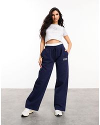 ASOS - Wide Leg Heavyweight Trackies With Faux Waistband - Lyst