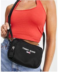 Tommy Hilfiger Denim Cross Body Bag With Mono Logo in Black | Lyst