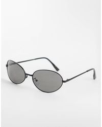 Mango - Oval Metal Frame Sunglasses - Lyst