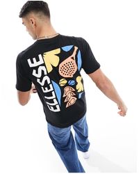 Ellesse - Impronta - t-shirt slavato con grafica stampata sul retro - Lyst