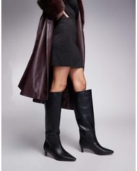 River Island - Kitten Heel Knee High Boot - Lyst