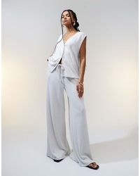 ASOS - Textured Knit Wide Leg Pants - Lyst