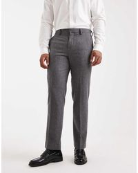 Jack & Jones - Pantalones De Traje Grises Holgados De Lana De Premium - Lyst