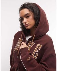 Nike - Studio Fleece Mid-Weight Oversized Cropped Zip-Through Logo Hoodie - Lyst