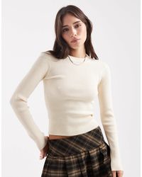 Pieces - Ribbed Knitted Top - Lyst