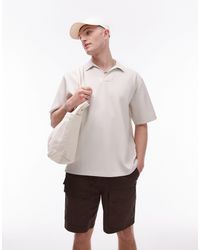 TOPMAN - Short Sleeve Plisse Polo Shirt - Lyst
