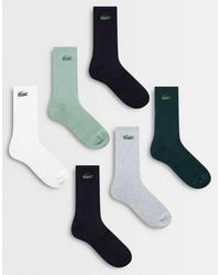 Lacoste - 6 Pack Croc Logo Long Coloured Sports Socks - Lyst