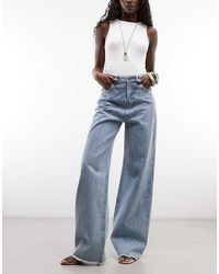 Courtside - baggy Wide Leg Embellished Jeans With Raw Hem - Lyst