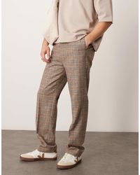 ASOS - Smart High Waist Straight Leg Wool Blend Trousers - Lyst