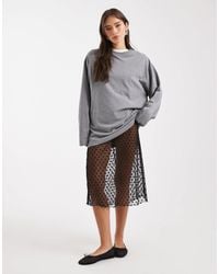 Collusion - Polka Dot Sheer Mesh Awkward Length Skirt - Lyst