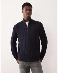 Paul Smith - Paul Smith Quarter Zip Cable Knit Jumper - Lyst
