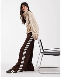 adidas Originals - Wide Leg Satin Track Pants - Lyst