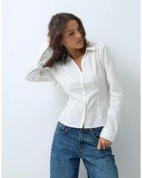 Hollister - Long Sleeve Fitted Tie Up Shirt - Lyst