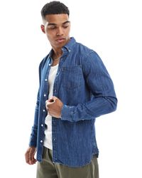 Superdry - – essential – langärmliges jeanshemd - Lyst
