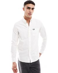 Fred Perry - Camisa oxford blanca - Lyst