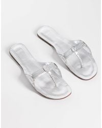 Mango - 100% Leather Flip Flop Sandal - Lyst