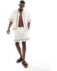 Jack & Jones - Shorts Met Linnenlook En Print - Lyst