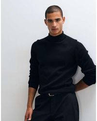 ASOS - Essential Knitted Lightweight Roll Neck Jumper - Lyst
