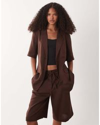 Jdy - Tailored Short Sleeve Linen Blend Blazer Co-ord - Lyst