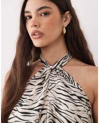 River Island - Animal Print Halterneck Top - Lyst