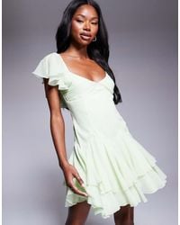 ASOS - Dropped Waist Full Skirt Mini Dress - Lyst