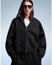 Bershka - Oversized Hoodie Met Rits - Lyst