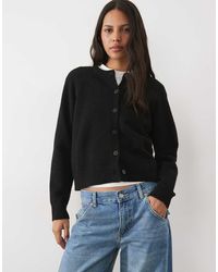 New Look - Crew Neck Button Down Cardigan - Lyst