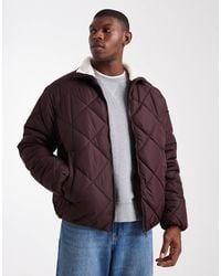 Brave Soul - Padded Short Jacket With Borg Collar - Lyst