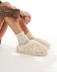 Loungeable - Cosy Borg Mule Slippers - Lyst