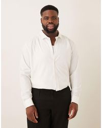 ASOS - Chemise ajustée élégante en sergé facile à repasser à doubles manchettes - Lyst