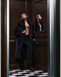 ASOS - Longline Belted Faux Fur Coat - Lyst