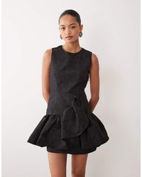 Sister Jane - Exclusive Jacquard Ruffle Mini Dress With Diamond Back Cut Out - Lyst