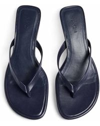 NA-KD - Leather Flip Flop Heels - Lyst