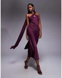 purple dress with scarf Luxury Purple Strapless Beaded Evening Dress with Scarf SS753