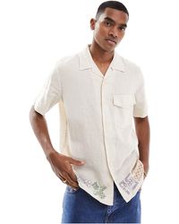 PS by Paul Smith - Paul Smith Linen Revere Collar Shirt With Applique Edging - Lyst