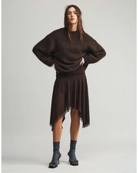 Pull&Bear - – asymmetrischer midirock aus spitze - Lyst