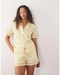 Threadbare - – pyjama mit hemd und shorts mit em vichy-karomuster - Lyst